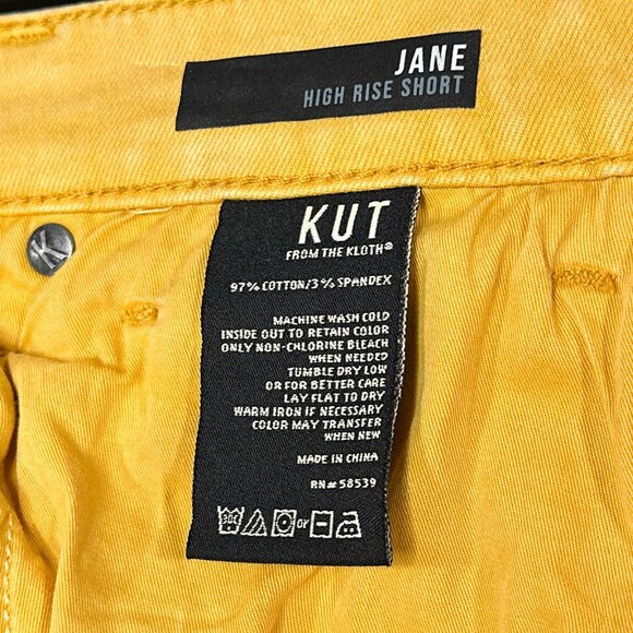 Kut From The Kloth Distressed Jane High Rise Frayed/Raw Hem Shorts Size 6 - Picture 7 of 16